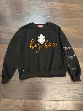 Simply Southern Black Sweatshirt with Pink Label